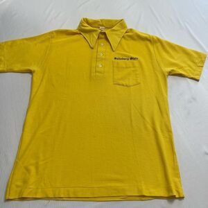 Salisbury State VTG Yellow Single Stitch Short Sleeve Polo Shirt Size XL